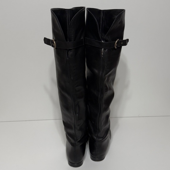 Sergio Rossi Knee High Tall Boots with Side Buckle Detail - Picture 5 of 17